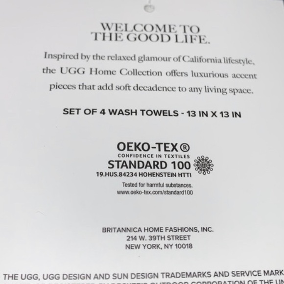 UGG PASHA 100% Cotton Towels Set, 8-Piece, Luxury, Bath Hand Washcloths - Picture 13 of 15